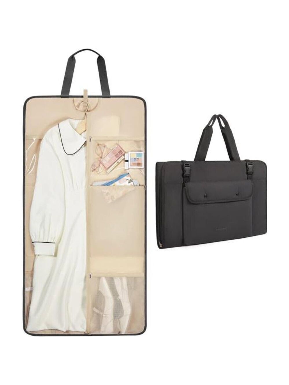 Travel Garment Bag Foldable Carry On Suit Dress Weekender Clothes Carrier Women